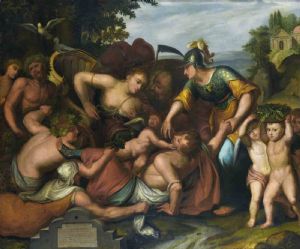 Otto van Veen (Brussels, 1556 - 1629) - Derivation from - The Temptations of Youth